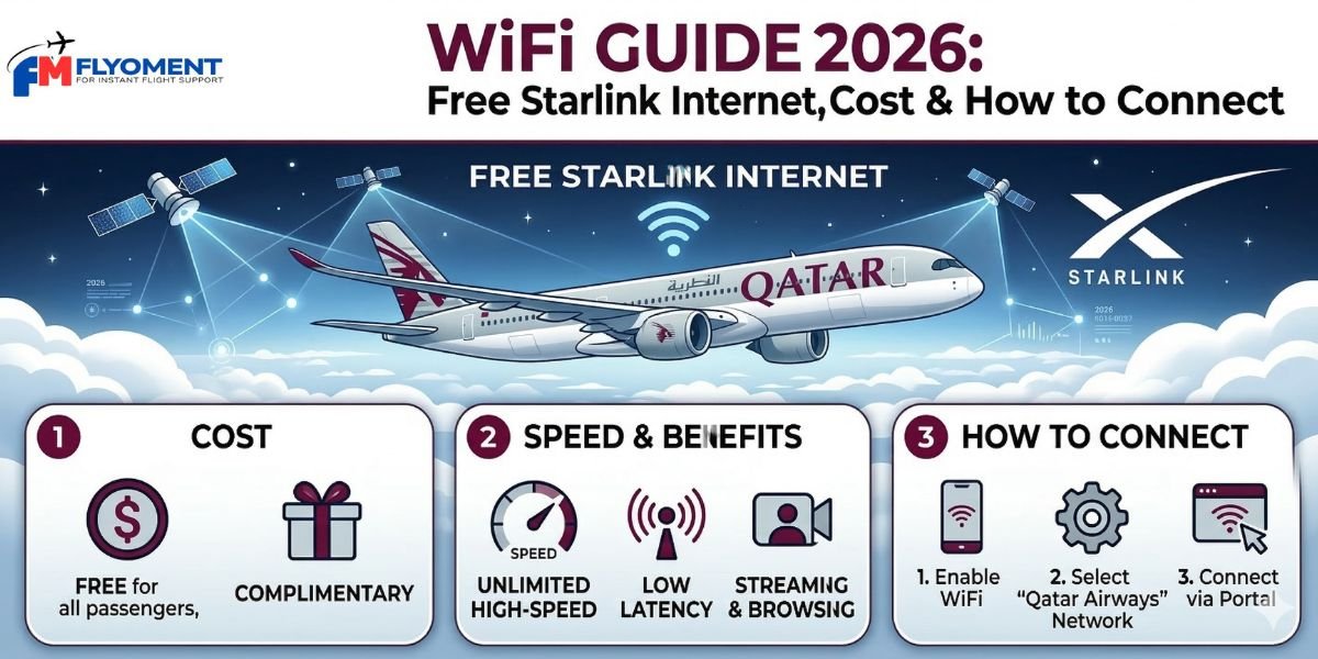 Read more about the article Qatar Airways WiFi Guide 2026: Free Starlink Internet, Cost & How to Connect