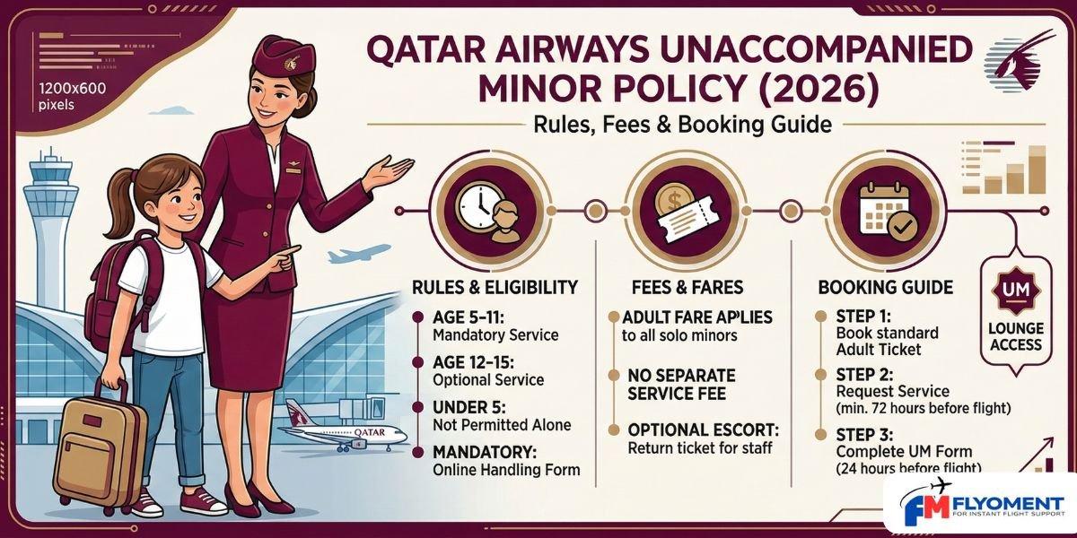 You are currently viewing Qatar Airways Unaccompanied Minor Policy (2026) – Rules, Fees & Booking Guide