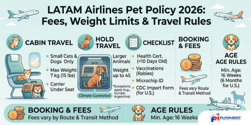 LATAM Airlines Pet Policy 2026: Fees, Weight Limits & Travel Rules
