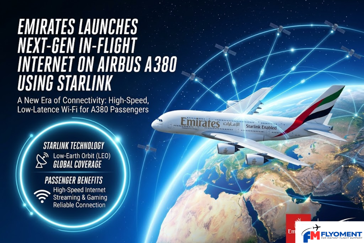 Read more about the article Emirates Launches Next-Gen In-Flight Internet on Airbus A380 Using Starlink