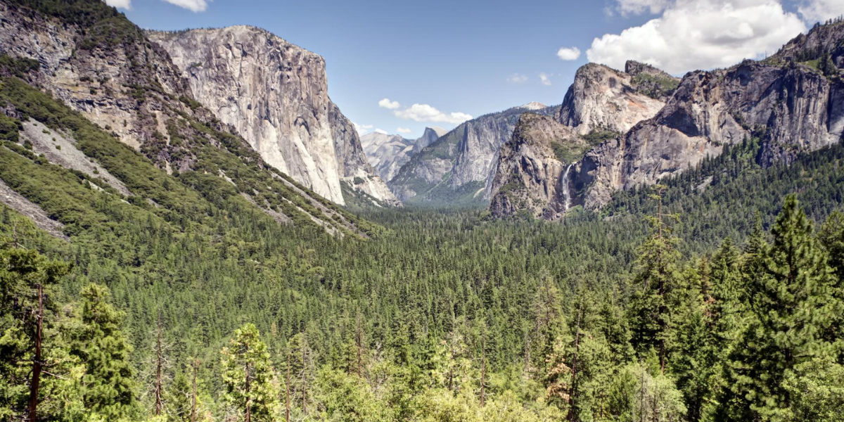 
Yosemite & Sequoia National Parks – Best places to visit in California featuring Yosemite Valley cliffs and giant sequoia trees
