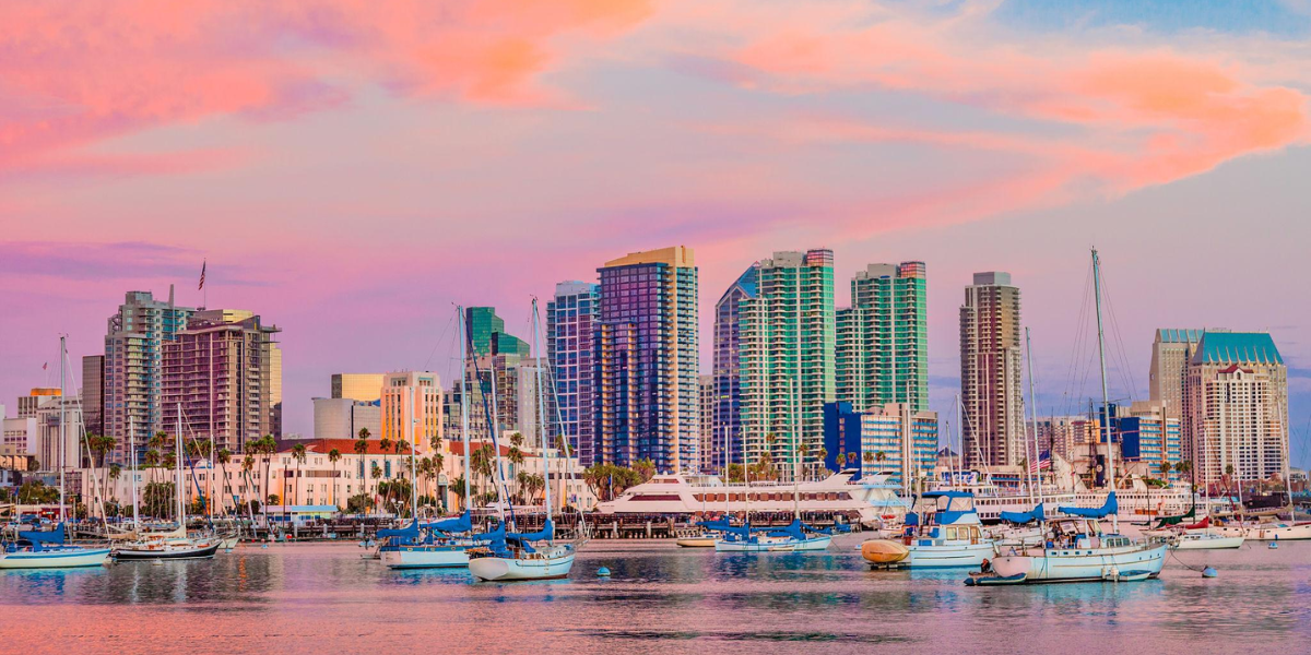 Best places to visit in California featuring San Diego’s beaches, skyline, and sunny coastal atmosphere
