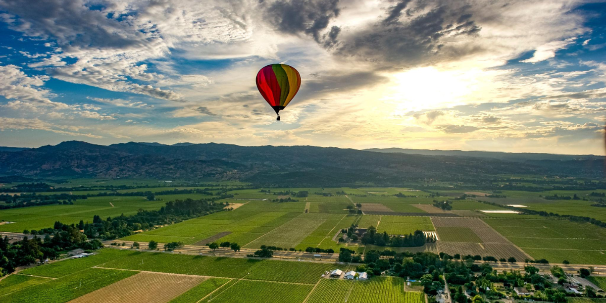 Best places to visit in California highlighting Napa Valley’s vineyards and scenic wine country landscape
