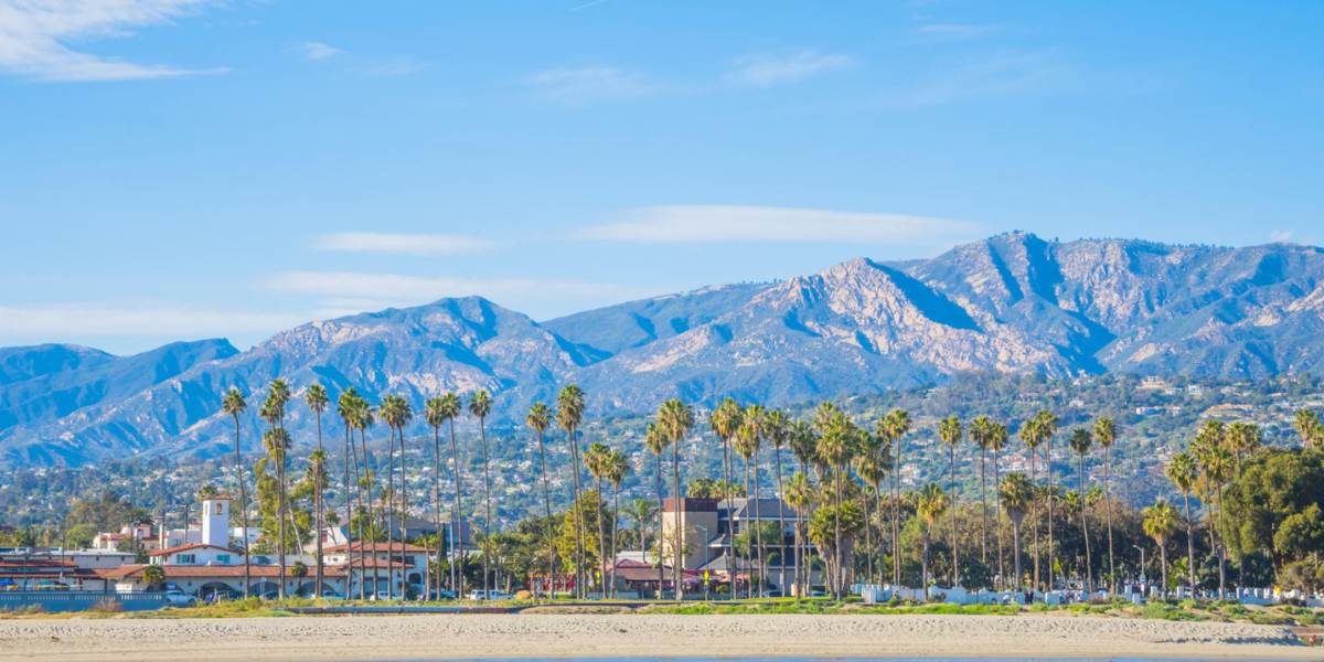 Best places to visit in California highlighting Santa Barbara’s beaches, palm trees, and coastal charm
