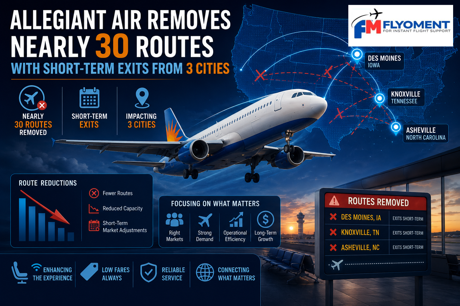 Read more about the article Allegiant Air Removes Nearly 30 Routes With Short-Term Exits From 3 Cities