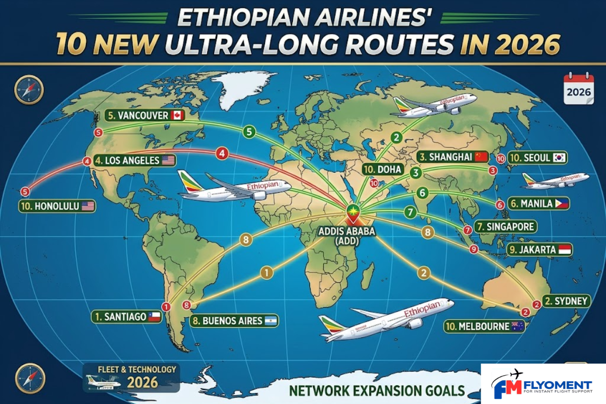 You are currently viewing Ethiopian Airlines’ 10 New Ultra-Long Routes In 2026