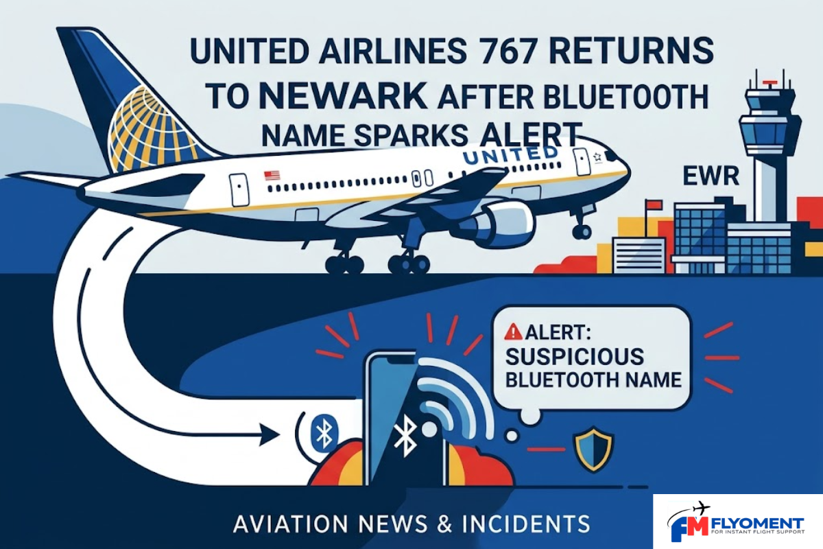 You are currently viewing United Airlines 767 Returns To Newark After Bluetooth Name Sparks Alert