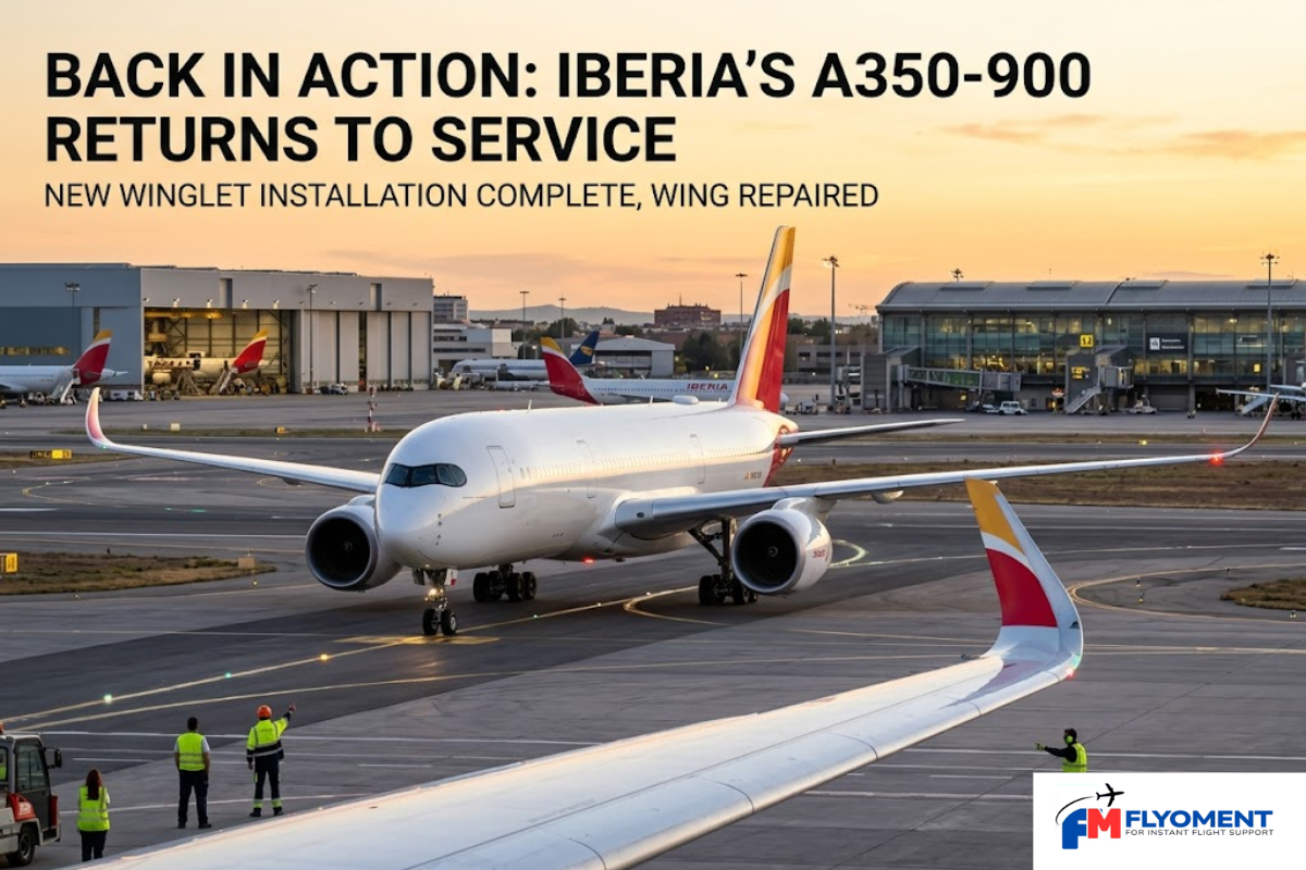 Read more about the article Iberia’s Damaged Airbus A350-900 Returns To Service After New Winglet Arrives