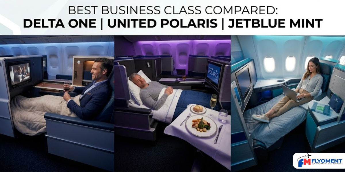 Read more about the article Best Business Class Compared: Delta One vs United Polaris vs JetBlue Mint
