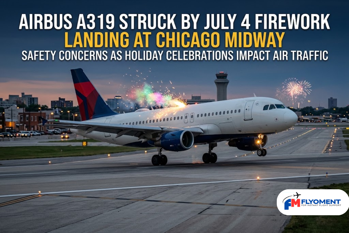 Read more about the article Delta Airbus A319 Struck By July 4 Firework Landing At Chicago Midway